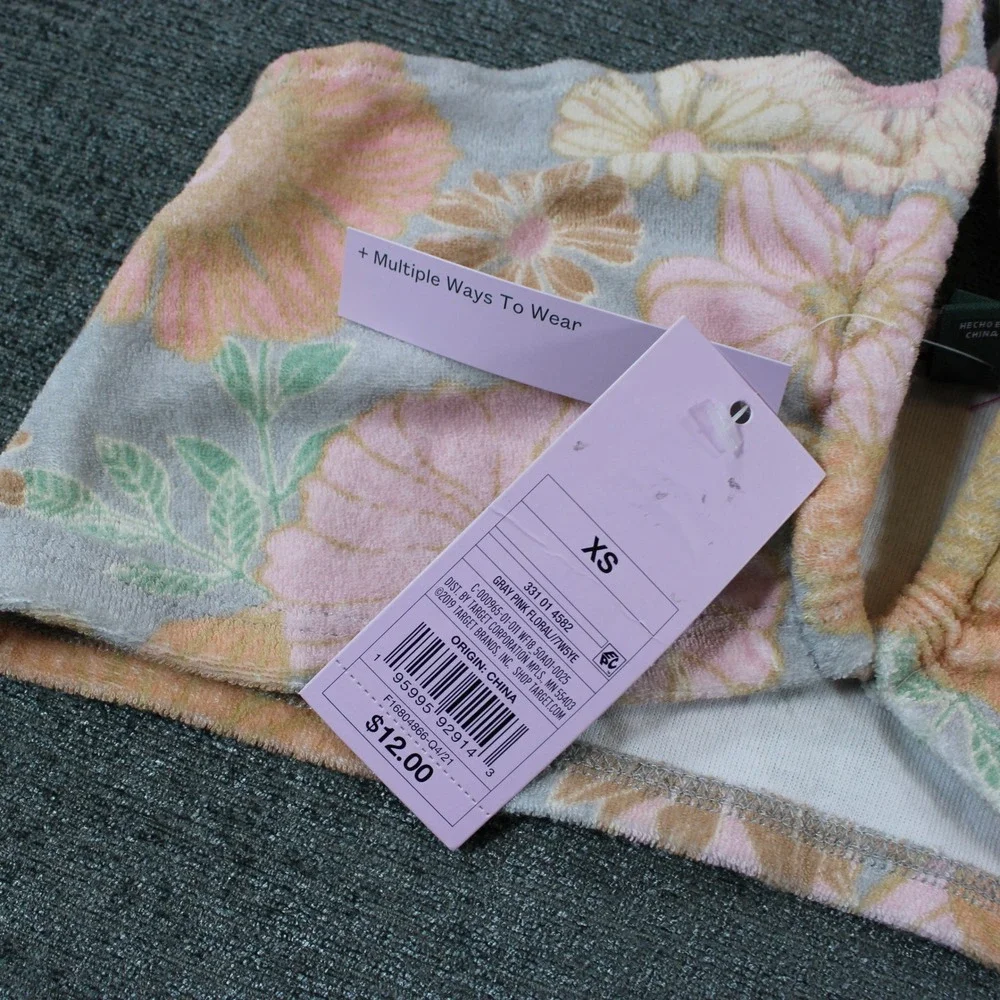 Wild Fable Floral Terry Cloth Halter Top and‎ Shorts Lounge Set Pink XS NWT